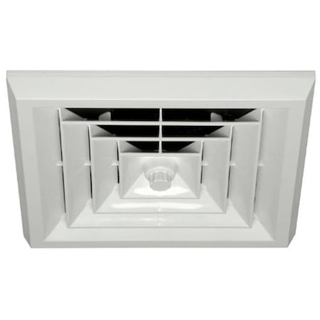Havaco Quick Connect Havaco Quick Connect HT-GRB-S1D White Square Ceiling Diffuser 8-7-6 in. Reducing Boot and Rotary Damper HT-GRB-S1D